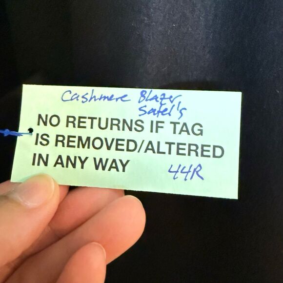 100% Cashmere Sport Coat Blazer Jacket Black Satel's San Antonio Made in USA - Picture 12 of 12